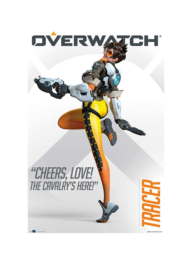 ملصق بتصميم لعبة الفيديو "Overwatch" متعدد الألوان 91.5سم
