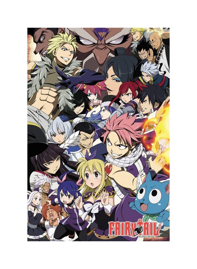 ملصق بتصميم سلسلة الكتب المصورة "Fairy Tail" متعدد الألوان 91.5سم