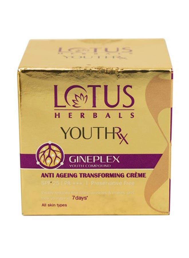 Lotus Herbals Youthrx Antiageing Transforming Crème 50grams 