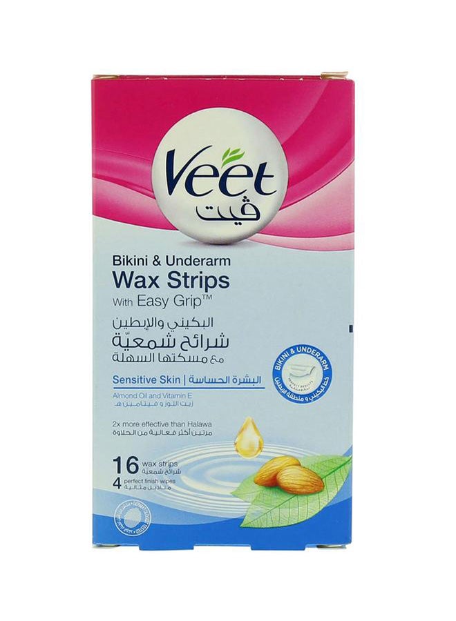 Veet 16-Piece Bikini And Underarm Wax Strips 10grams