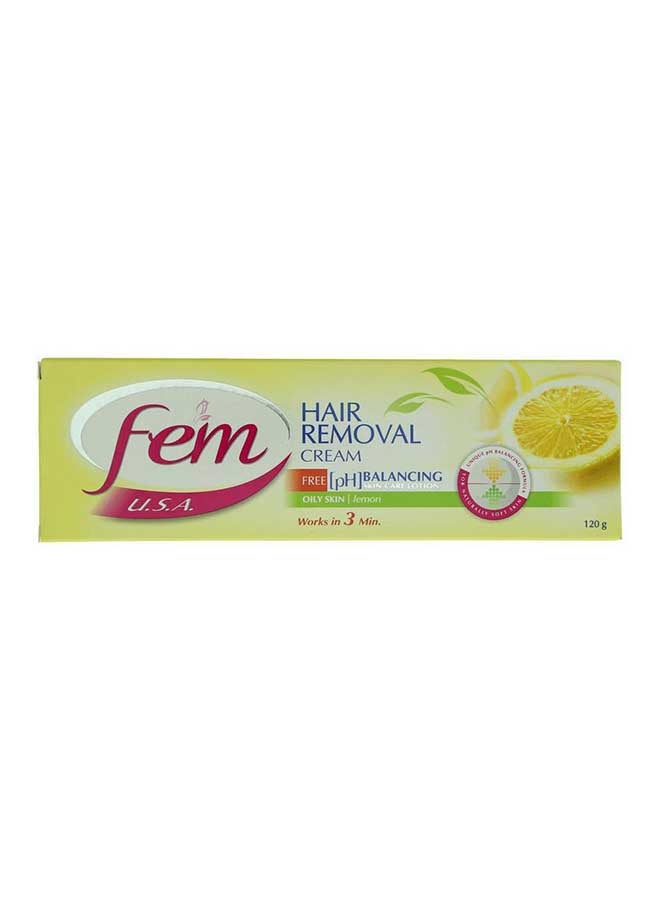 fem - Oily Skin Hair Removal Cream With Lotion Yellow 120grams - Image 1
