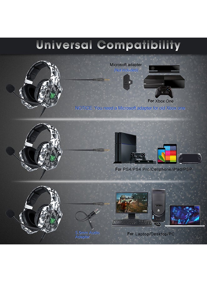 Stereo Over-Ear Gaming Headphone With Microphone  For PS4/PS5/XOne/XSeries/NSwitch/PC