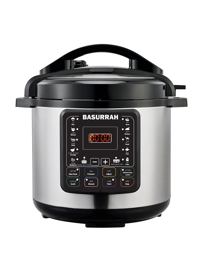 BASURRAH Electric Pressure Cooker 6 L BPC-E610A Silver/Black