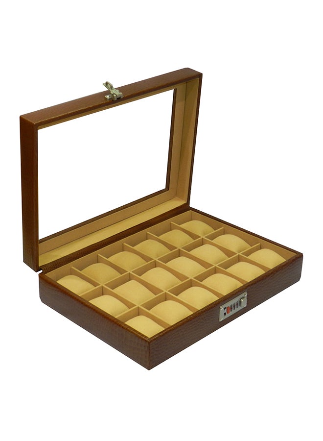 LAVERI LEATHER unisex Watch Organiser With Glass Top - Image 1