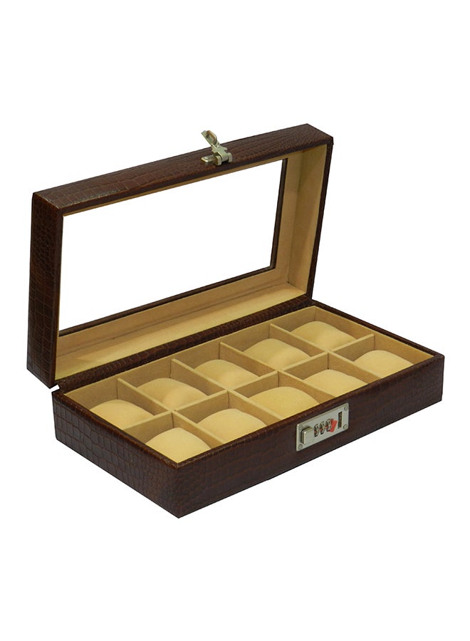 LAVERI LEATHER - unisex Watch Organiser With Glass Top - Image 1
