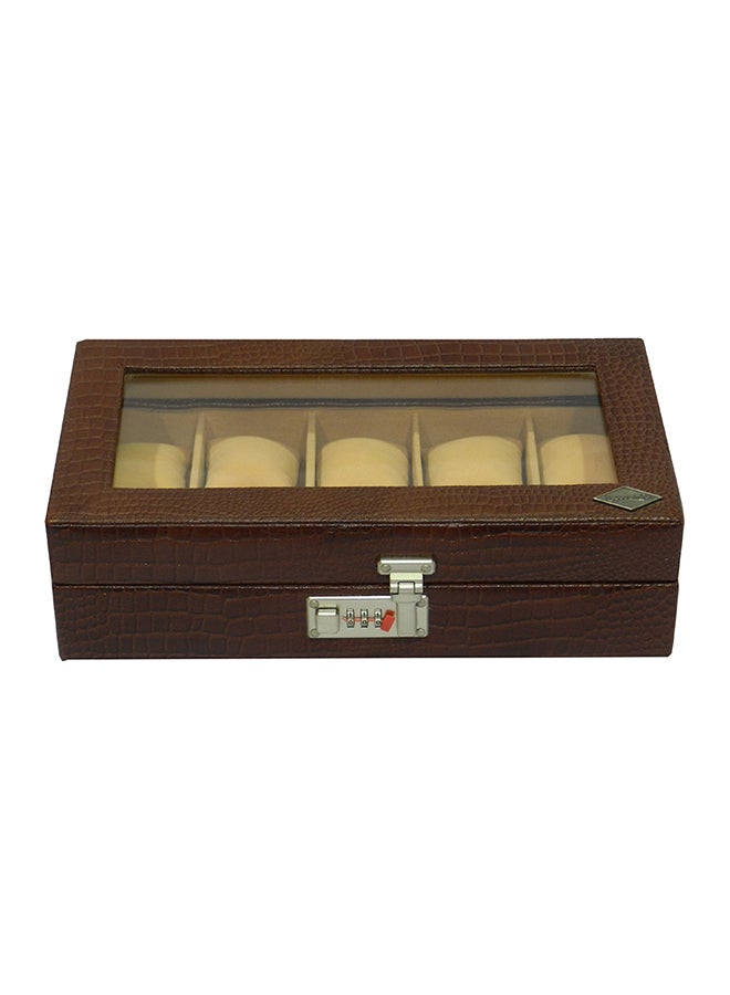LAVERI LEATHER - unisex Watch Organiser With Glass Top - Image 1