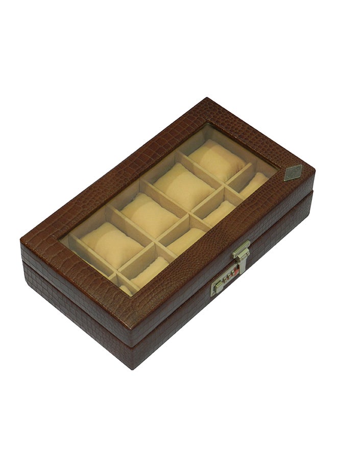 LAVERI LEATHER - unisex Watch Organiser With Glass Top - Image 1