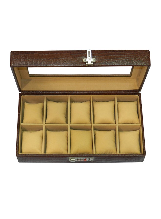 LAVERI LEATHER - unisex Watch Organiser With Glass Top - Image 1