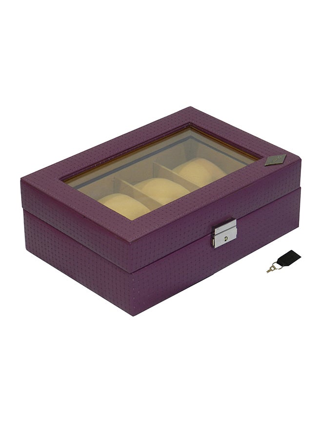 LAVERI LEATHER - unisex Watch Organiser With Glass Top - Image 1