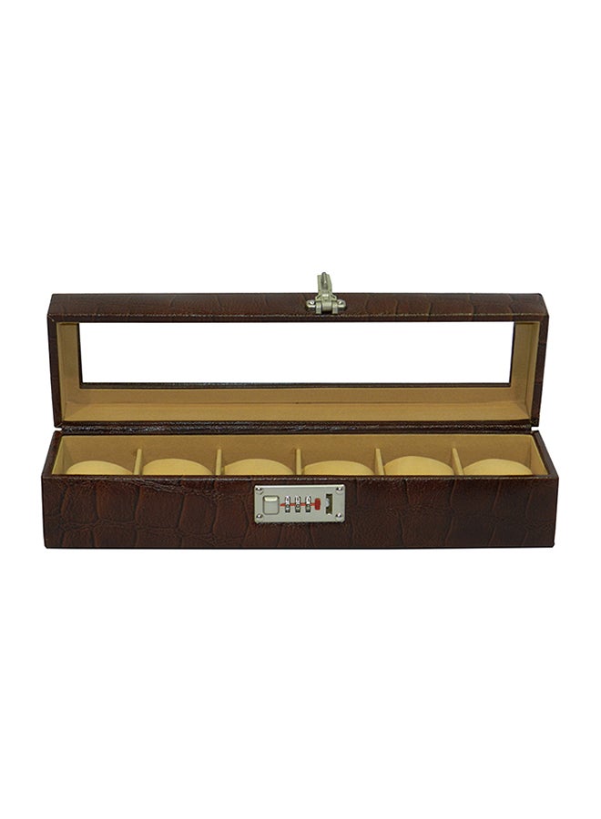 LAVERI LEATHER unisex Watch Organiser With Glass Top - Image 2