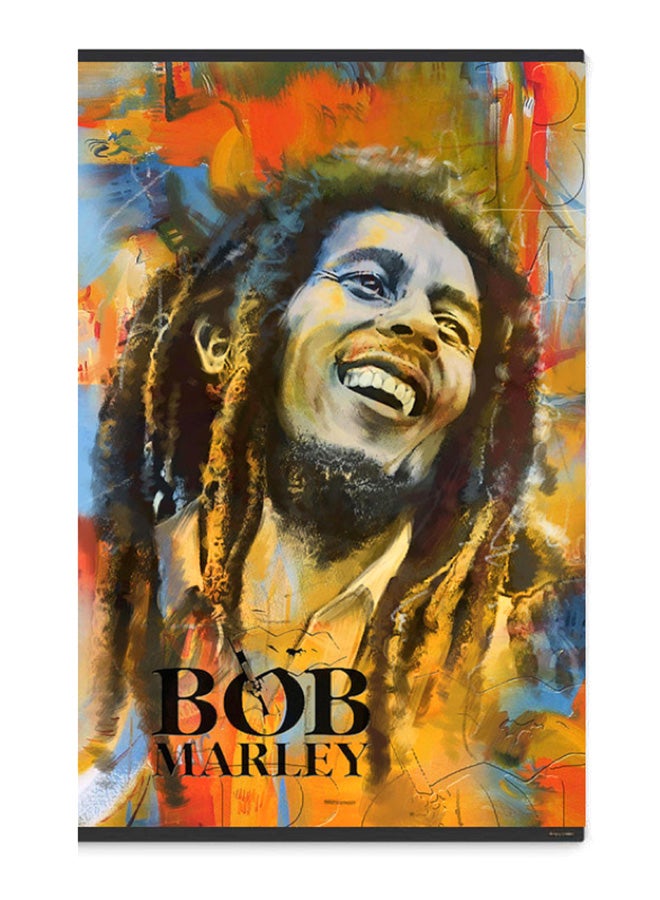 أتيك لوحة فنية من القماش الكتاني لديكور الحائط ومزودة بإطار بتصميم "بوب مارلي" متعدد الألوان 40x60Ø³Ù†ØªÙŠÙ…ØªØ± - Image 1