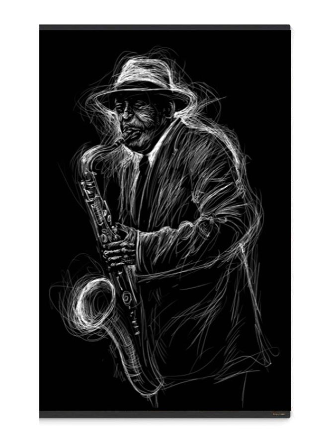 Atiq Framed Canvas Wall Painting Black 40x60centimeter - Image 1