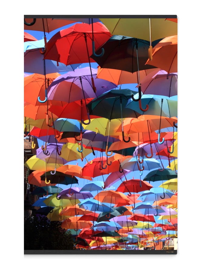 Atiq Canvas And Wood Framed Painting Artwork Multicolour 60x90cm - Image 1