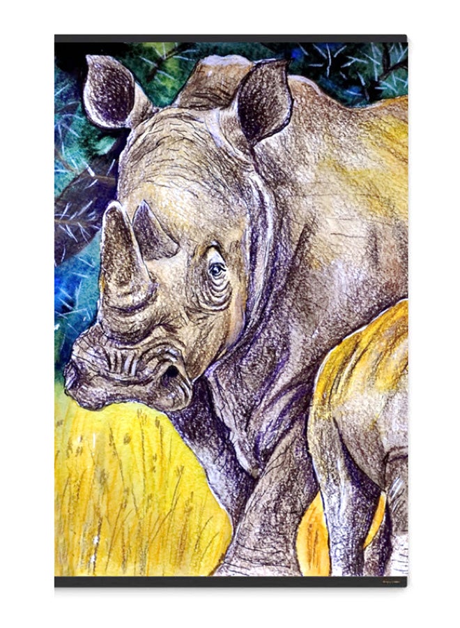 Canvas And Wood Framed Painting Artwork Multicolour 60x90cm