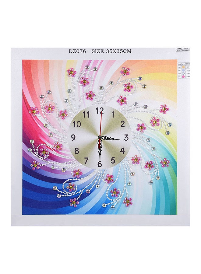 DIY 5D Watch Shape Diamond Painting For Wall Decoration Multicolour 35x35centimeter  - Image 4