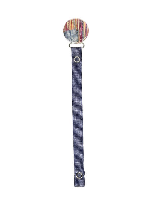 Patch Striped Pacifier Clip