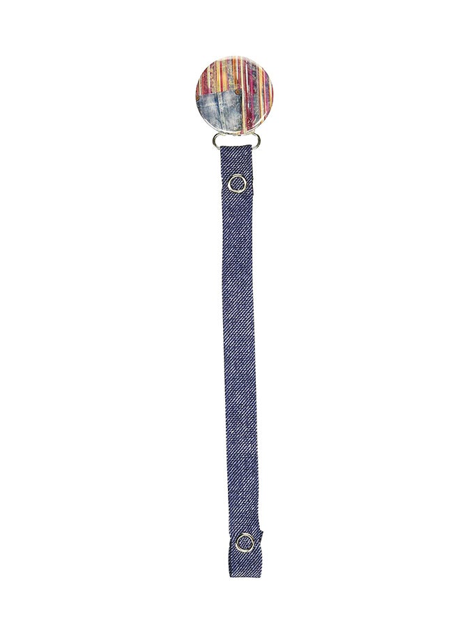 Patch Striped Pacifier Clip