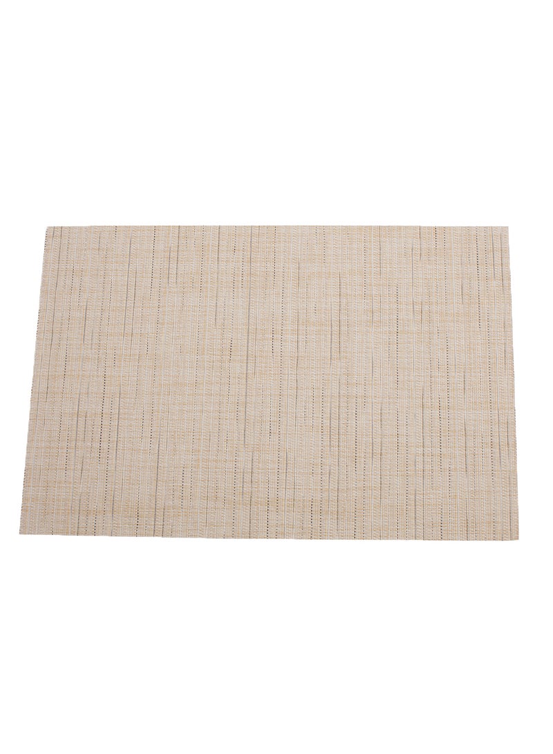 TD HOME 6-Piece Crossweave Placemat Set Rectangle Pvc  45 x 30centimeter Beige 45 x 30cm  - Image 2