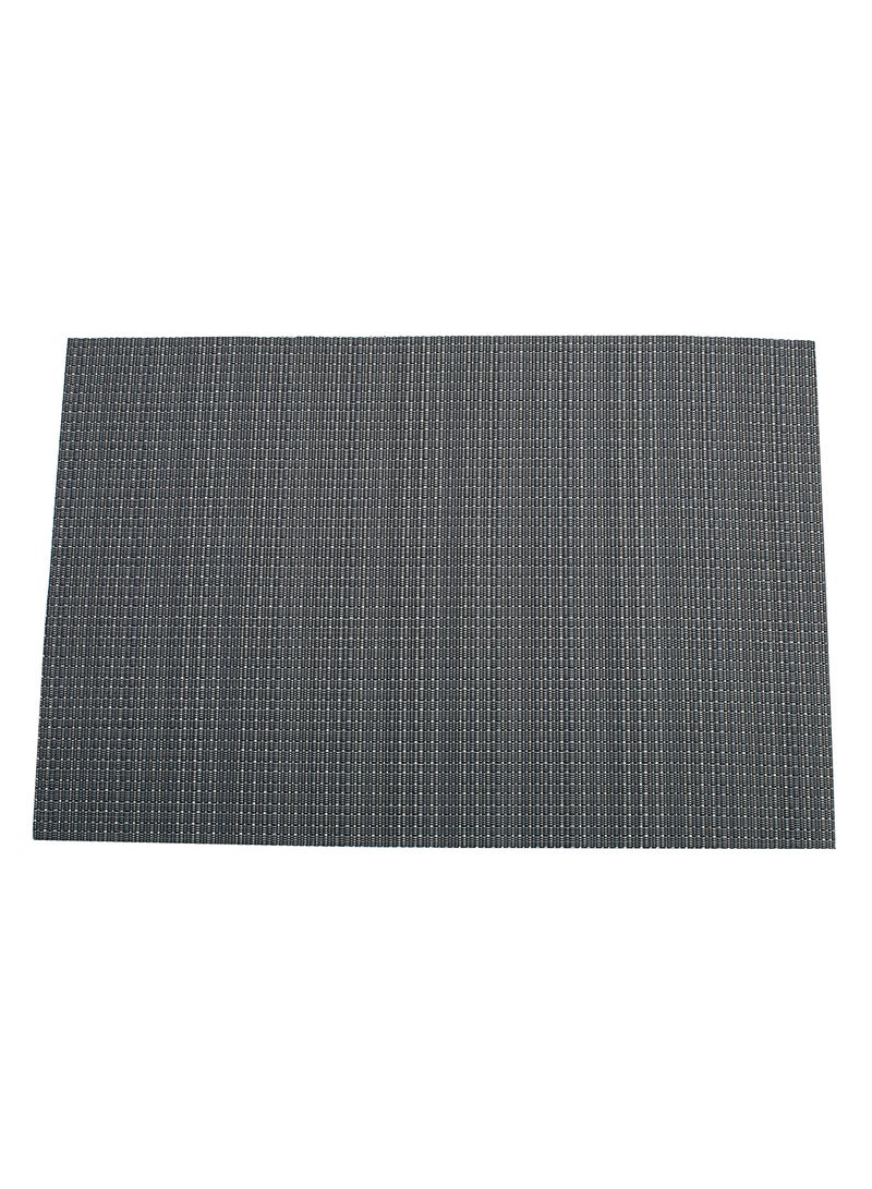 TD HOME 6-Piece Crossweave Placemat Set Dark Grey 45 x 30centimeter - Image 2