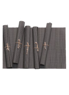 6-Piece Crossweave Placemat Set Dark Grey 45 x 30centimeter - v1562852912/N27432799A_1