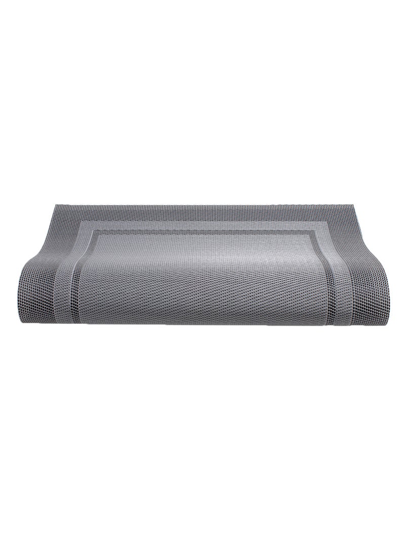 TD HOME 6-Piece Double Border Placemat Set Silver/ Grey 46 x 32centimeter  - Image 2