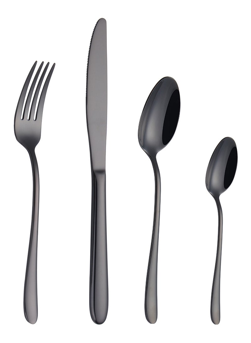 4-Piece Titanium Plated Flatware Set Black - v1562852941/N27432921A_1