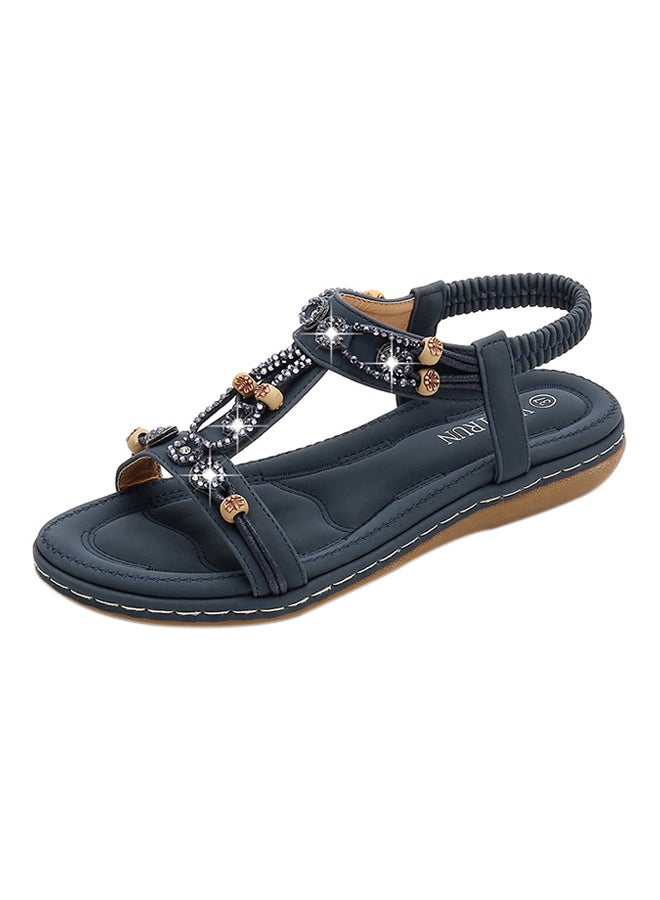Open Teo Elastic Band Sandals Blue  - Image 1