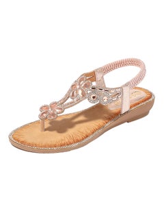 T-strap Elastic Band Sandals Pink