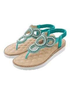 T-strap Elastic Band Sandals Green