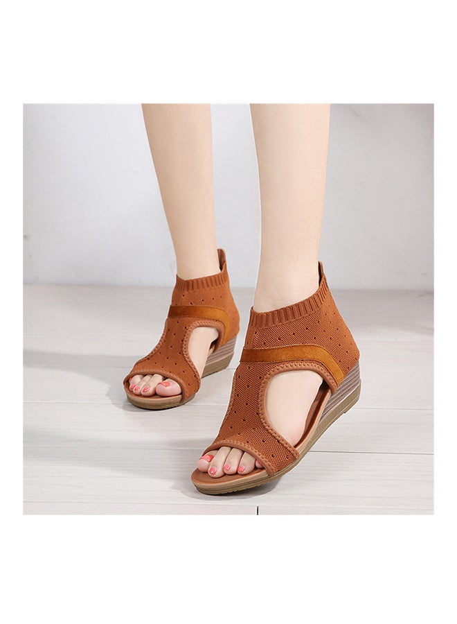 Open Teo Gladiator Lace-Up Sandals Brown  - Image 2