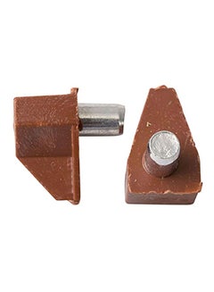 Mkats 10-Piece Shelf Support With Peg Set Brown/Silver 5mm 