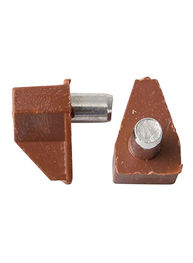 Mkats 10-Piece Shelf Support With Peg Set Brown/Silver 5mm 