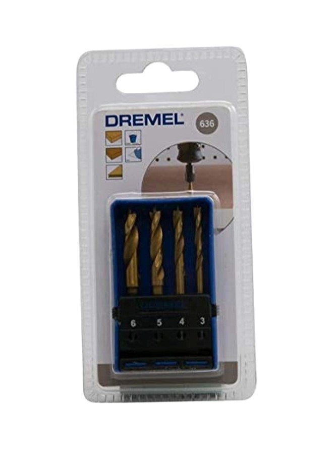 DREMEL 4-Piece Wood Drill Bit Set Gold 