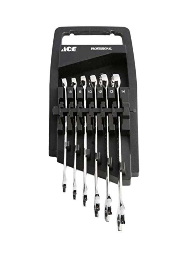 ACE 6-Piece Combo Wrench Set Silver