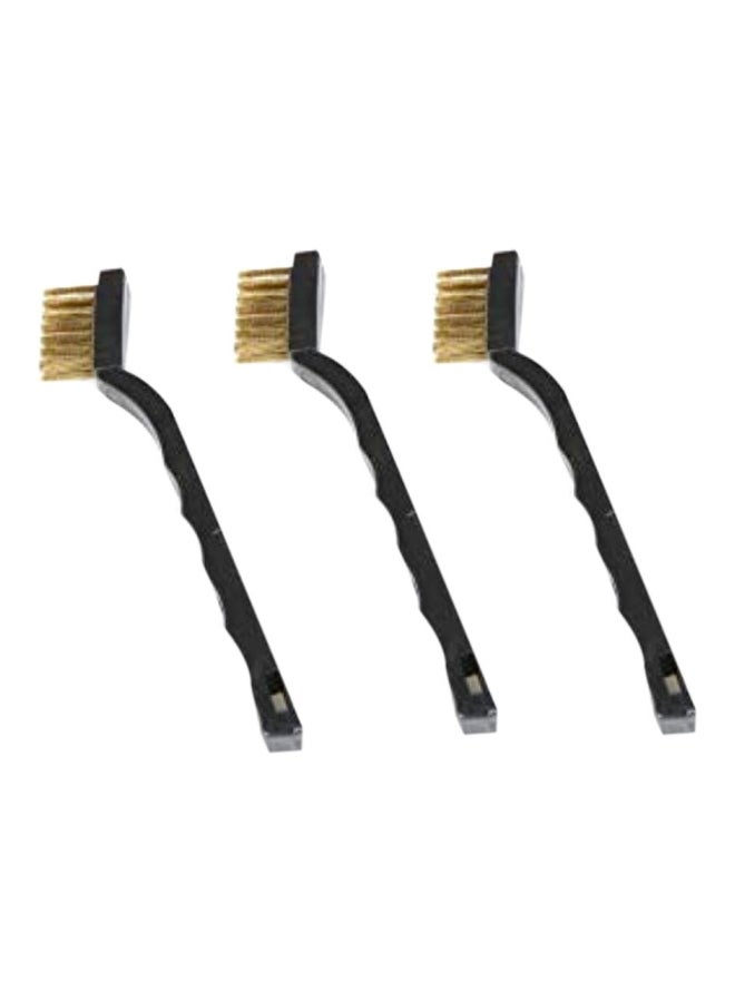 ACE - 3-Piece Corrosion Resistant Brass Wire Brush Set Black/Gold - Image 1