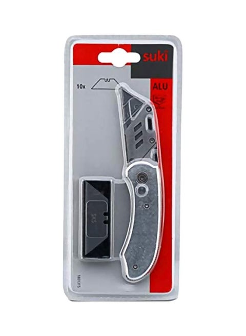 Folding Locking Trapezoid Back Knife Grey