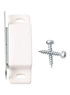 suki Magnetic Door Lock With Screw Set White/Silver 