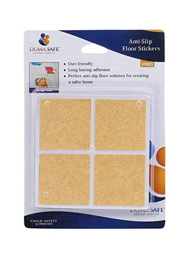 DumaSafe - 8-Piece Anti-Skid Floor Sticker Set Beige 5 x 5 x 10cm - Image 1