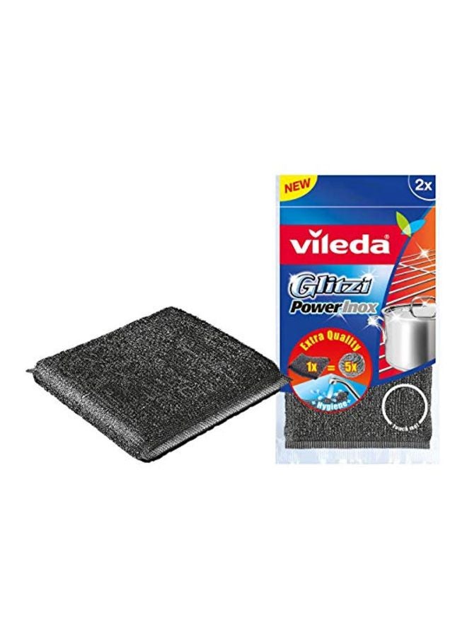 Vileda 2-Piece Glitzi PowerInox Sponge Set Black - Image 1