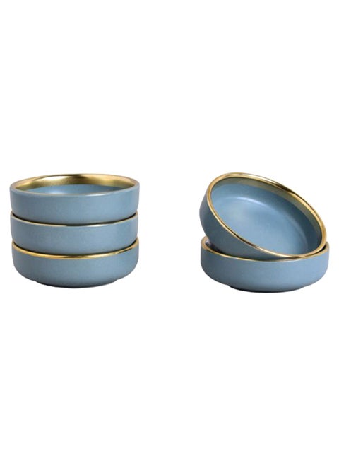 5-Piece Bowl Set Blue/Gold 8.8x8.8x2.5cm