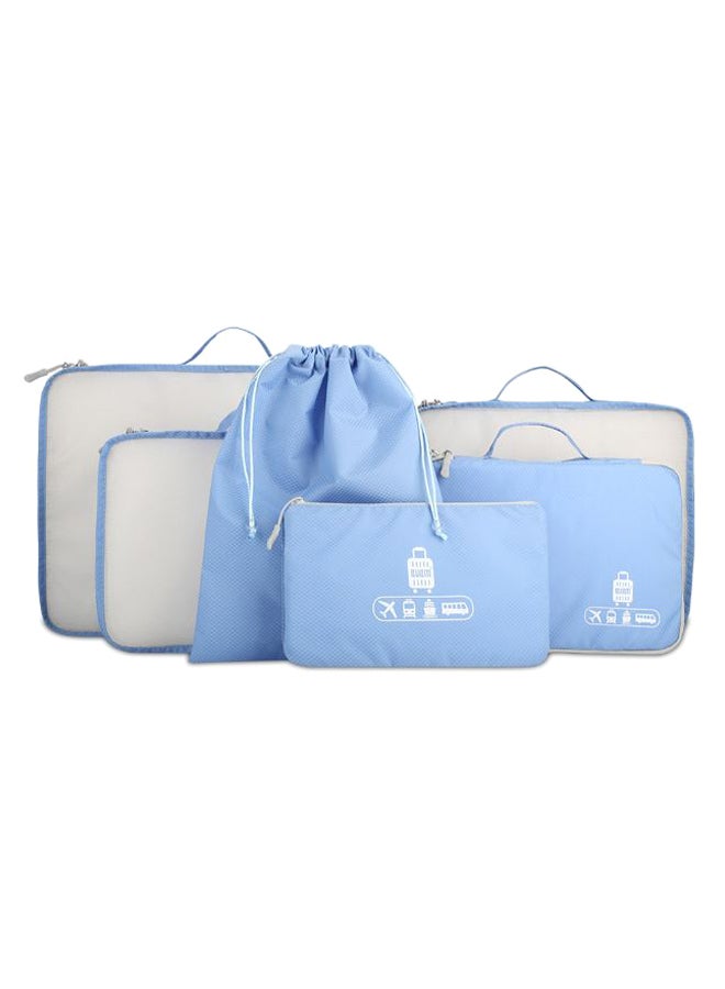 6-Piece Travel Organizer Bag Set Light Blue
