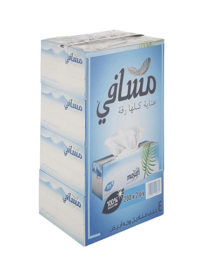 200-Piece Facial Tissue Set Pack Of 4 (200 x 2 PLY - 200 Sheets) - v1562913854/N27656596A_1