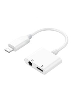 Lightning To Headphone Jack And Charging Adapter White