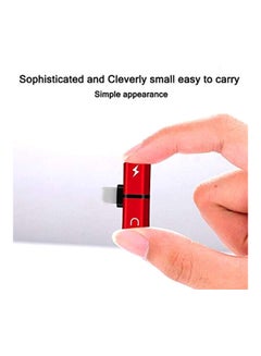 Generic Dual Adapter Splitter For Apple iPhone X/10/7/8 Plus Red/Black  - Image 2