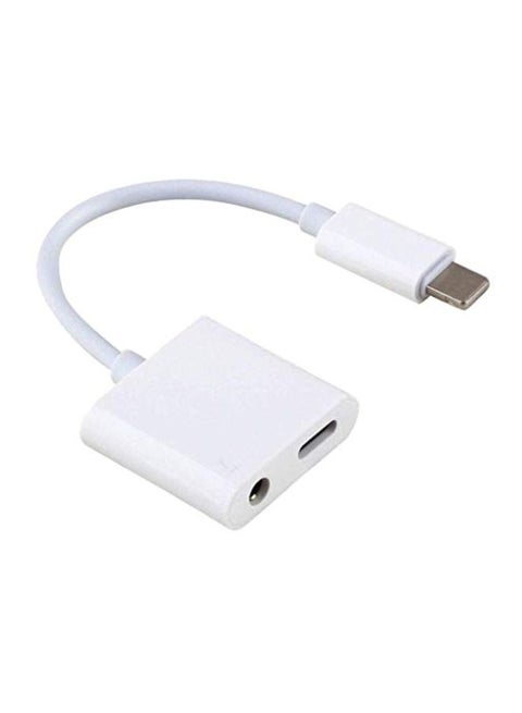 Lightning Jack Headphone Adapter For Apple Devices White
