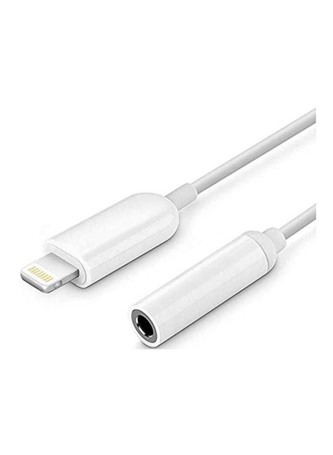 Generic - 2-Piece Lightning To Headphone Jack Adapter White - Image 1