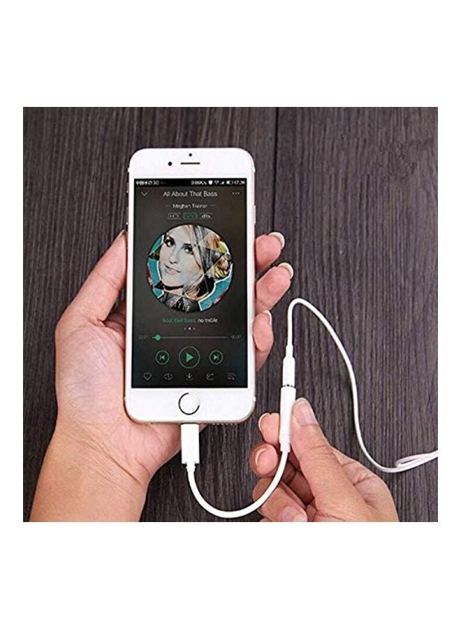 Generic - 2-Piece Lightning To Headphone Jack Adapter White - Image 1