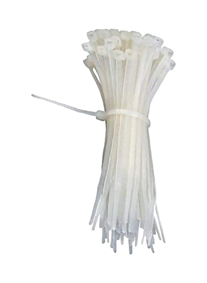 100-Piece Plastic Strap Set White 30centimeter
