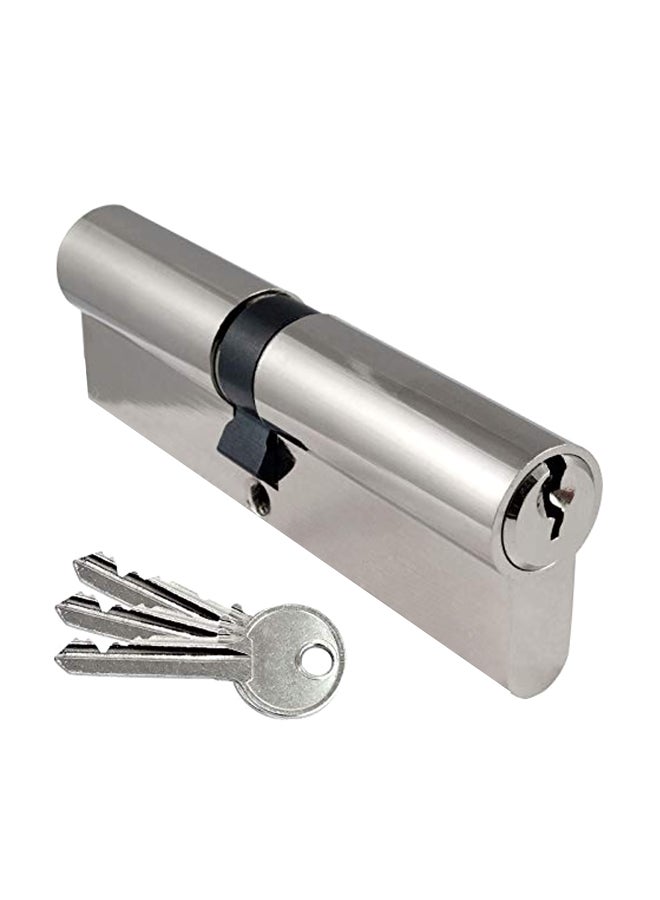 Generic - Door Cylinder Lock Silver/Black 80mm - Image 1