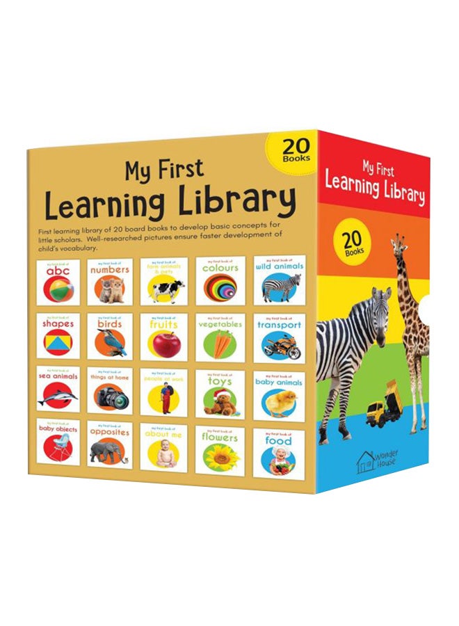 My First Learning Library: Box Set Of 20 Board Books Hardcover English by Wonder House 